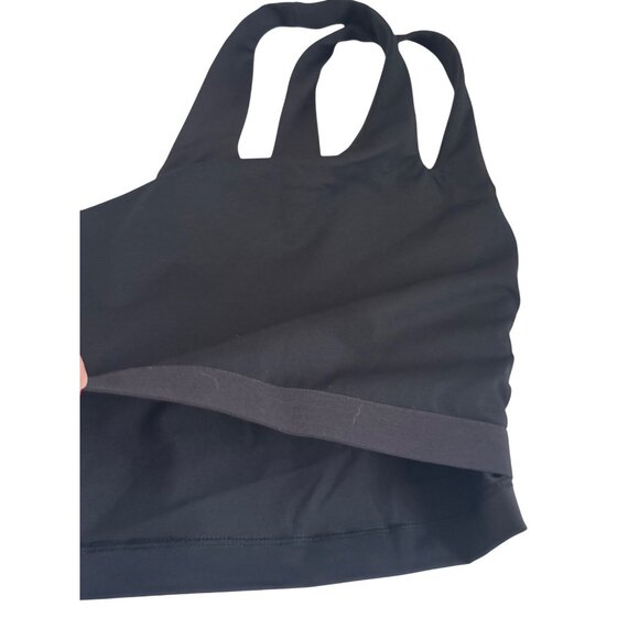 Fabletics Asymmetric Double Strap Midi Bra S Black Nylon/Elastane Activewear - Picture 8 of 10